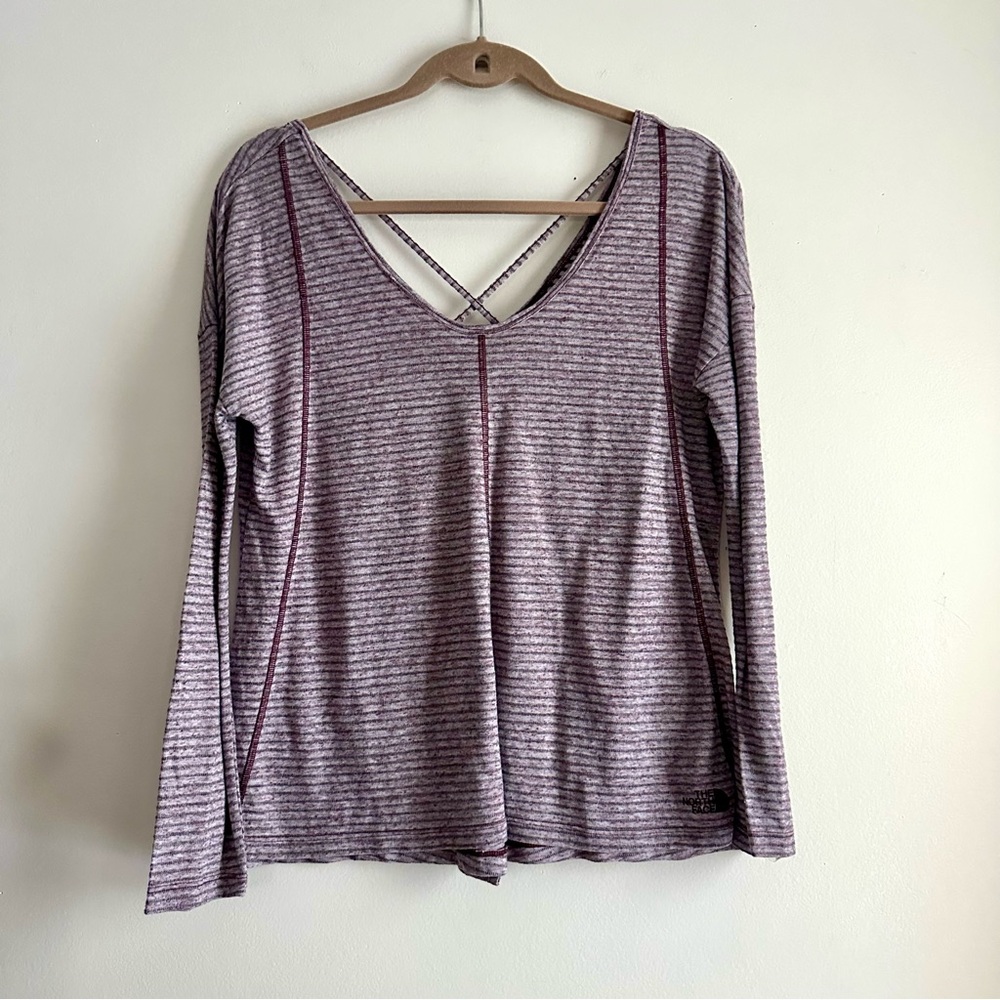 The North Face‎ • Striped Long Sleeve Cross Back Top